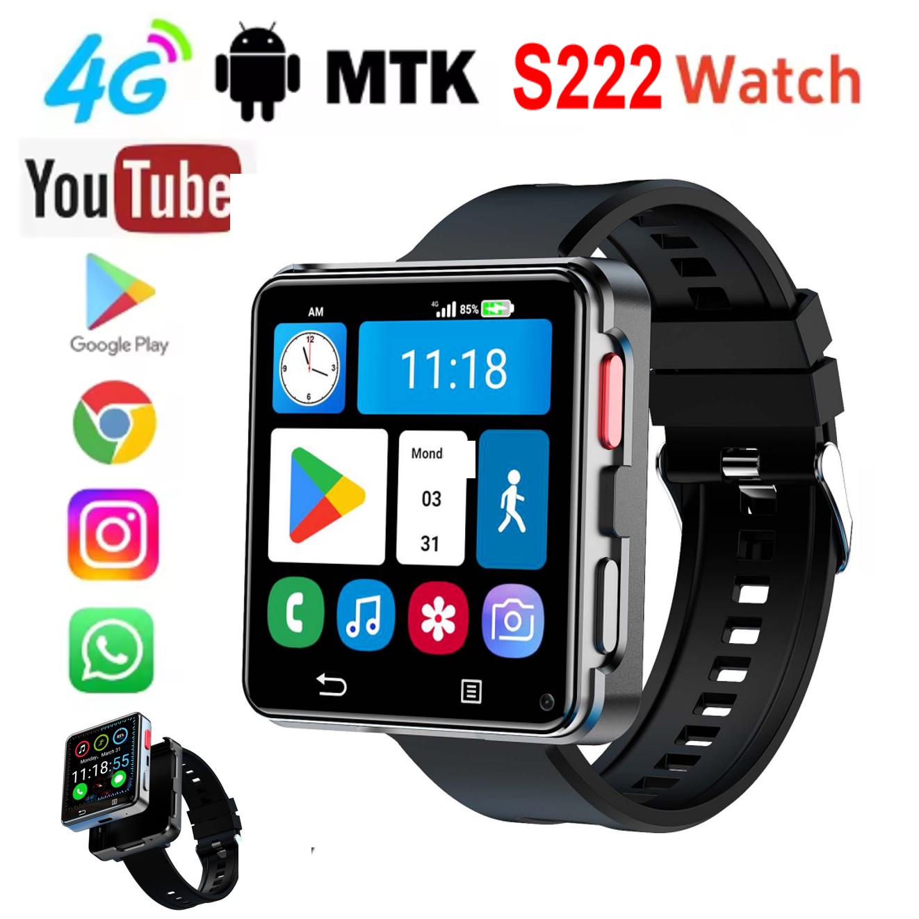 S222 Smart Watch 4G SI-M Card  - Smart Watch review and price