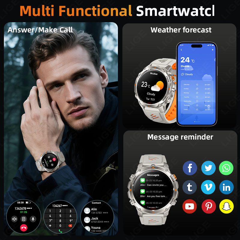 LIGE Rugged GPS Track Smart Wa - Smart Watch review and price